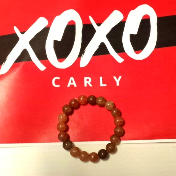 Happiness Sunstone Crackled Agate 10 MM Bead Stretch Bracelet - Picture 8 of 8